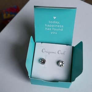 Origami Owl silver crystal earrings